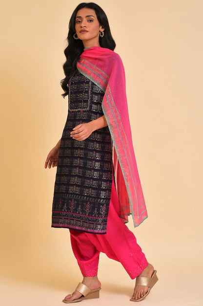 W For Woman WomenS Rayon Kurta, Salwar & Dupatta (23Fesp11190-312495_Dark_Pink