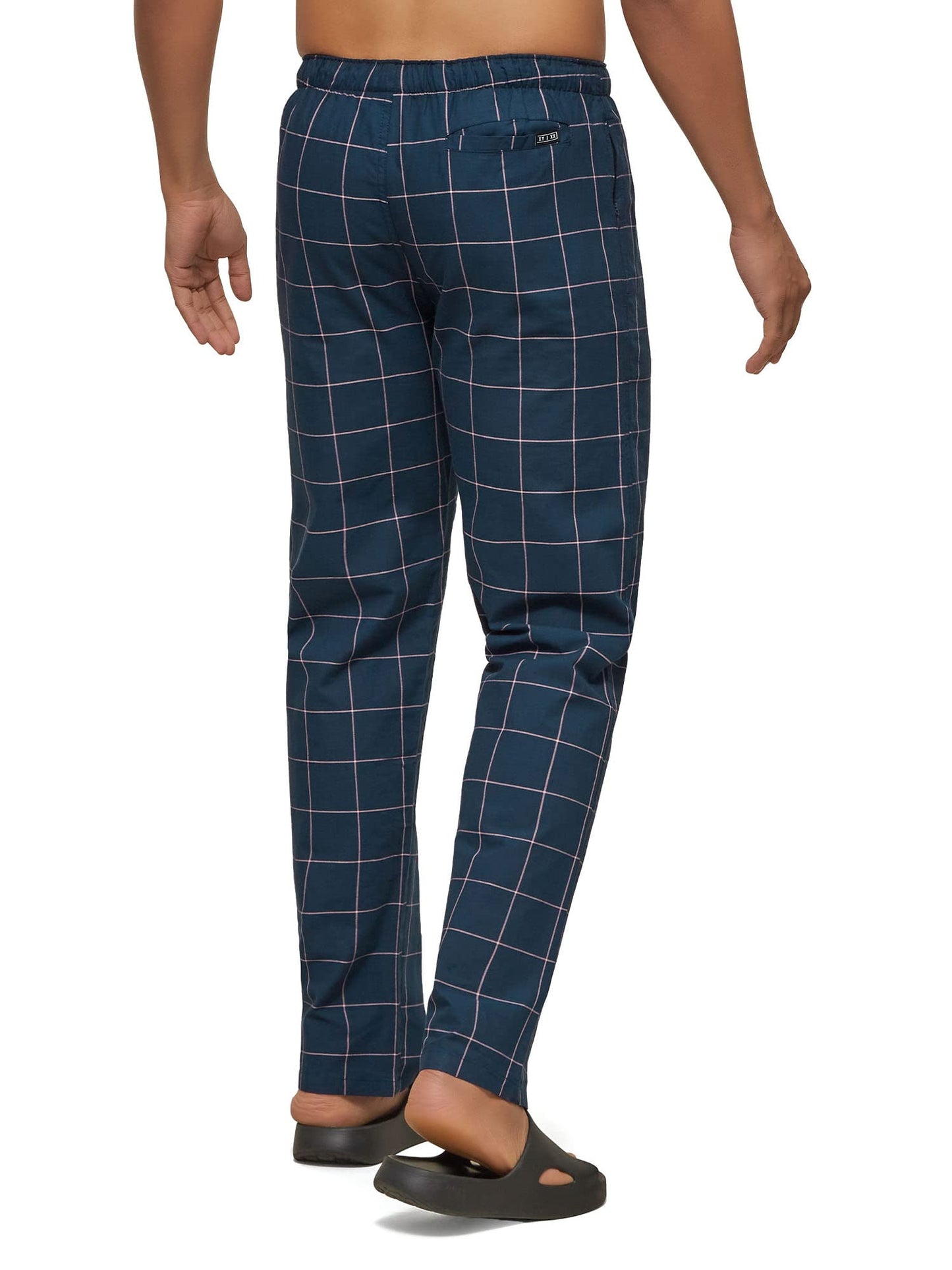 XYXX Mens Super Combed Cotton Checkered Checkmate Pyjamas [Pack of 3] Elasticated Waist, Drawstring | Loungewear for Men in Red