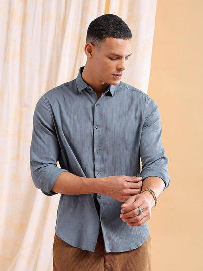 The Indian Garage Co Mens Slim Fit Shirt (0923-SHHTRS-01_Black