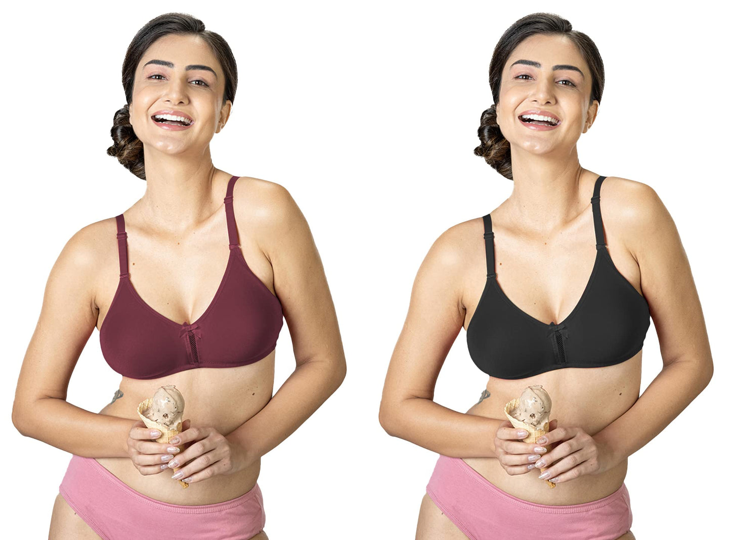 Lyra 516 Flora Mesh Ladder Moulded Premium Cotton Bra