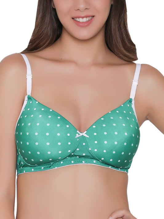 Clovia Padded Non-Wired Printed Multiway T-Shirt Bra (Br1277P13_Black_40C)