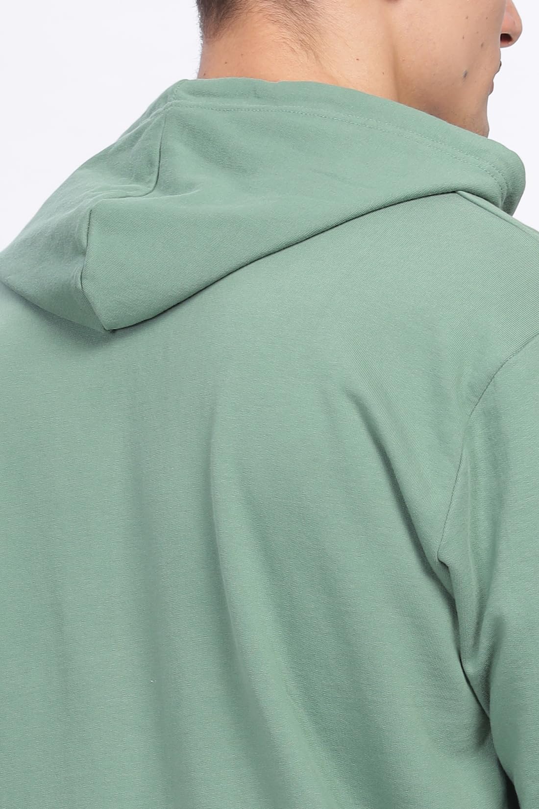 ADRO Men's Cotton Neck Hooded Sweatshirt (ZHH-24-PLN-PT_Pista