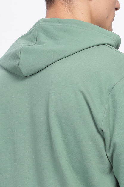 ADRO Men's Cotton Neck Hooded Sweatshirt (ZHH-24-PLN-PT_Pista