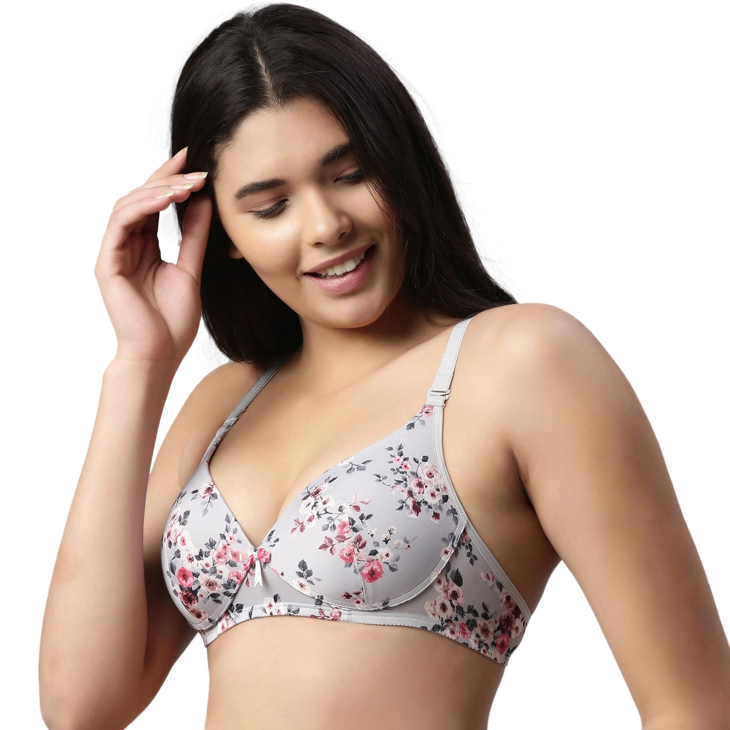 Enamor F023 Perfect Plunge T-shirt Bra Padded, Wirefree & Medium Coverage