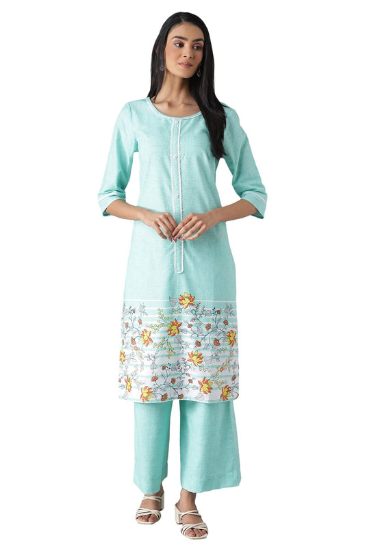 Aurelia Women Floral Print Viscose Kurta Set with Trousers