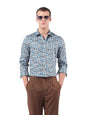 The Indian Garage Co Mens Slim Fit Printed Cutaway Collar Full Sleeves Party Shirt