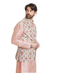 Sojana (Since 1958) Men's Cotton Linen Cream & Multi Printed ONLY Nehru Jacket