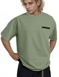 Indoprimo MenS Polyester T Shirt With Pocket Half Sleeves Round Neck Line Solid Pattern Loose Fit Classic Style And Standard Le
