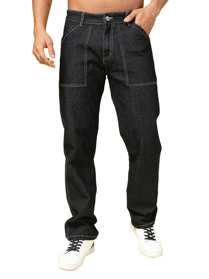 Rigo Cotton Denim Jeans for Men | Solid Jeans for Men | Stretchable, Slim FIt & Straight Fit Jeans for Men