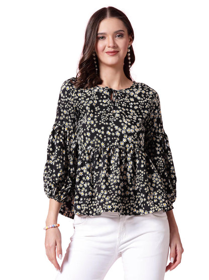 OOMPH! Tops for Women, Black - mt748