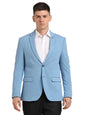 Turtle Men Knitted Dobby Print Sky Blue Blazer