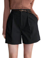 Greciilooks WomenS Western Shorts  Trendy Knee Length Casual Bottoms | Relaxed Fit Summer Shorts For Girls & Women Black