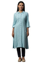 Aurelia Women Striped Rayon Straight Kurta_24FEA14807_XL Blue
