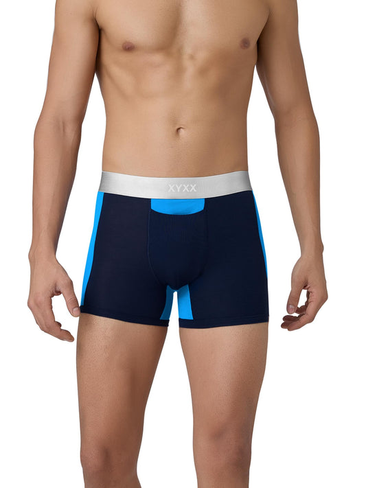 XYXX Mens Modal Classic Regular Trunks (Pack of 1) (XYTRNK_R8_1_Black Iris & Brilliant Blue