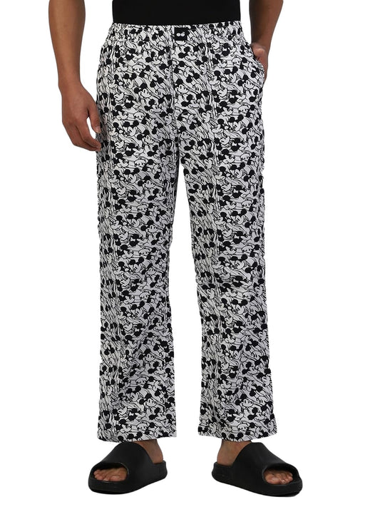 Bewakoof Official Disney MenS All Over Printed Regular Fit Pyjama_570797_White_2Xl