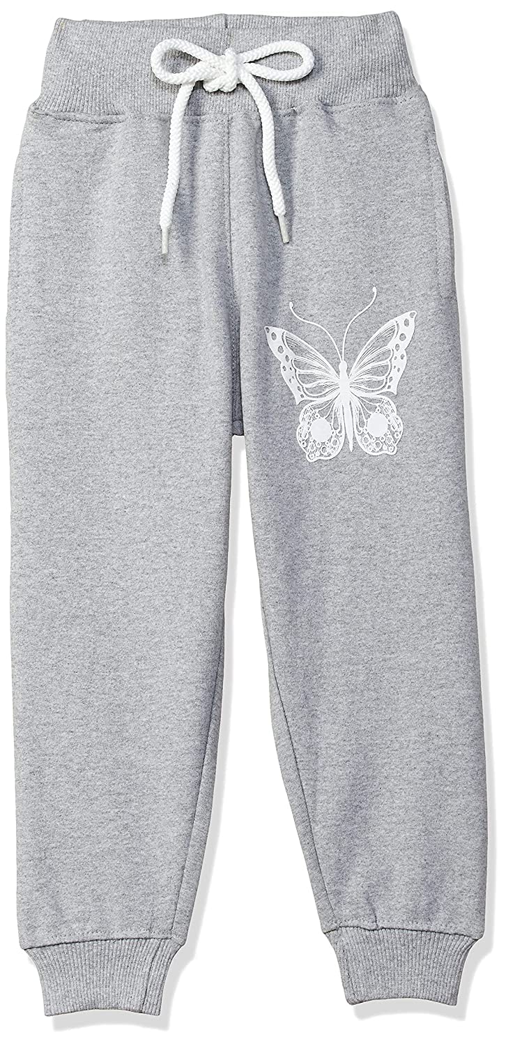 T2F Girls Regular Fit Printed Cotton Joggers Track Pants Grey