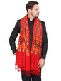 Weavers Villa Mens Floral Embroided Cashmilon Gents Shawls, Stoles, Muffler for Men, 70cm x 200cm