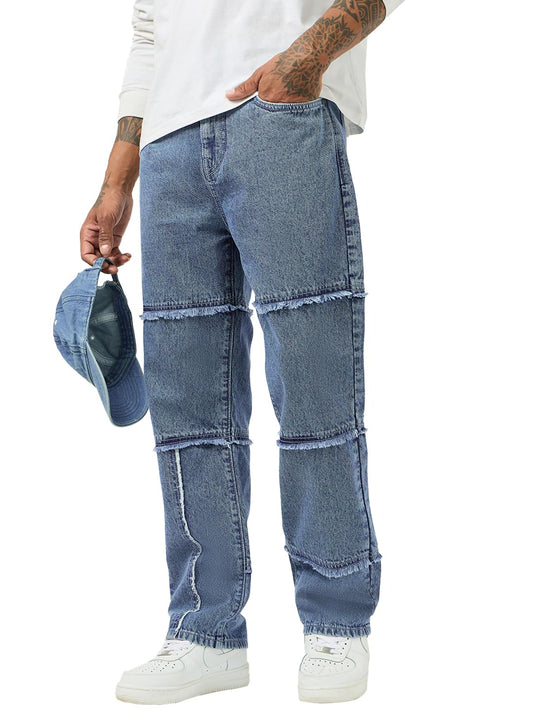 Bewakoof Mens Solid Straight Fit Pure Cotton Jeans_684692_Blue_34