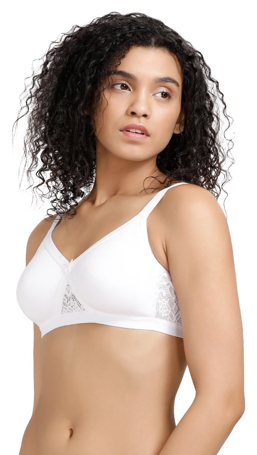 Rosaline by Zivame Womens Cotton Non-Padded Wire Free Everyday Bra White