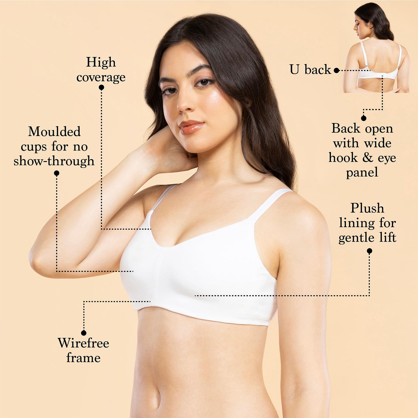 Enamor A027 Ultra Smoothening T-Shirt Bra White