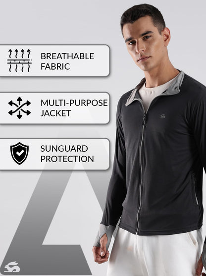 ADRO Sunscreen Jacket for Men UV Sun Advanced Protection Running Jackets For Men Biker Jackets with Zipper Sports jacket for men