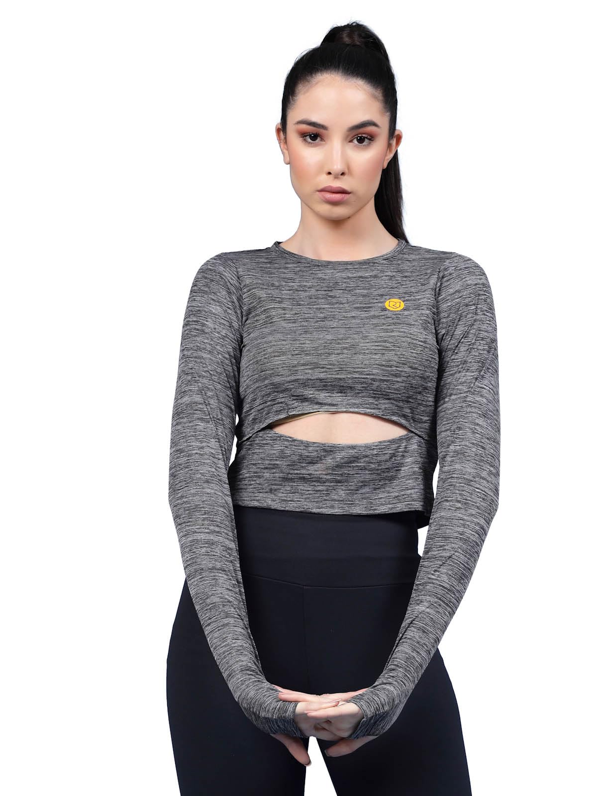Rigo Round Neck Activewear Top for Women | Comfort Fit Stylish Active T-Shirt for Girls | Gym/Sports Wear Tees & Workout Tops