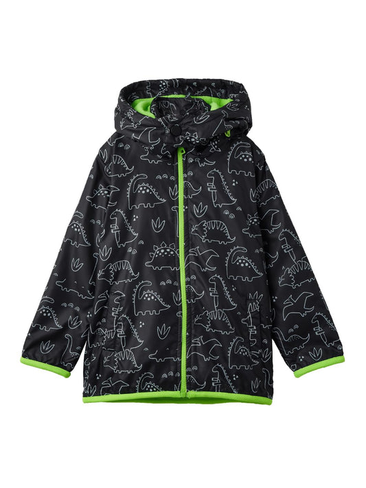 The Souled Store Dino Era Boys Long Sleeve Zipper Front All Over Print Puffer Hooded Jackets