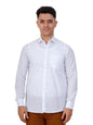 PRAKASAM COTTON Minister Cotton White Full Sleeve Shirt for Mens/White Regular Fit Full Sleeve Transparent with Self Design Shi