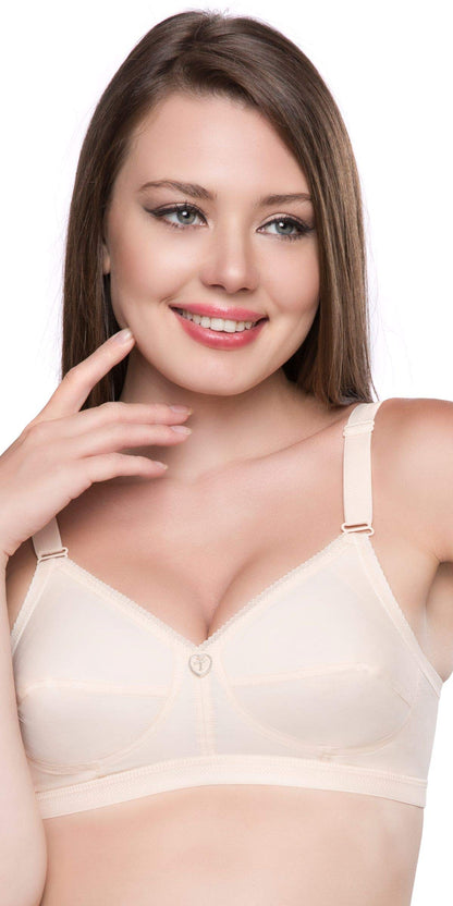 Trylo Women'S Cotton T-Shirt Bra Women'S Non-Wired Bra (Sarita_Skin_36C)