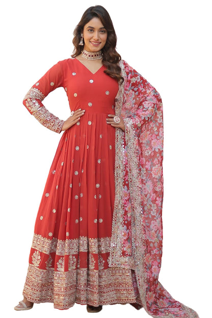 Fashion Basket Georgette Embroidered Dress For Women