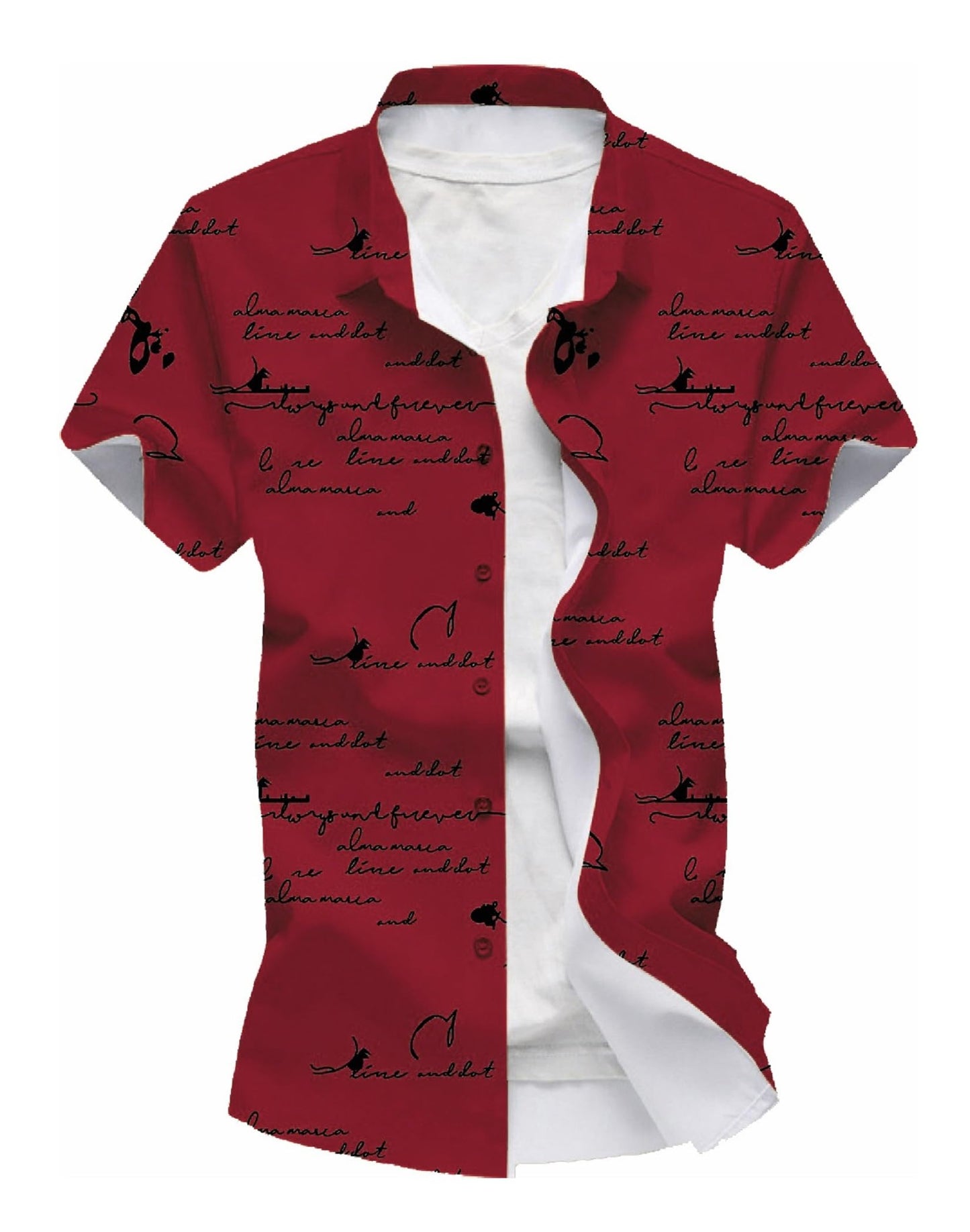 Kadiyu Half Sleeve Casual Printed Shirts For Men Regular Fit Printed Spread Collar Casual Shirt Lycra Fabric With Combo Shirt (P
