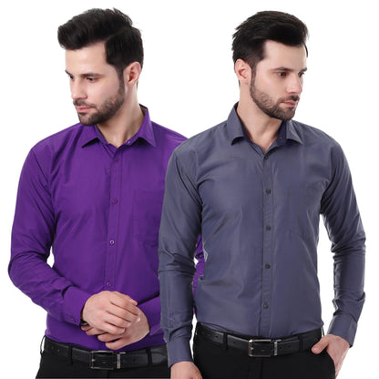 Xjarvis Austin MenS Cotton Blend Shirt |Slim Fit Formal Shirt With Pocket |Plain | Long Sleeve Spread Collar | Casual Wear Regu