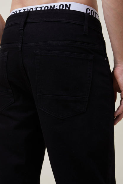 Kotty MenS Regular Mid Rise Black Jeans