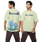 Bewakoof X Official Rick and Morty Merchandise Mens Stoned Rick & Morty Graphic Printed 100% Cotton T-Shirt - Oversized Fit, Ro