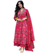 Gosriki WomenS Rayon Viscose Anarkali Printed Kurta With Palazzo & Dupatta (Cia Pink-Vks01-Gs_4Xl_Pink_Xxxx-Large)