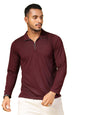 Rigo Polyester T-Shirt for Men | High Neck, Slim Fit T-Shirt for Men | Solid Casual T-Shirts Wine