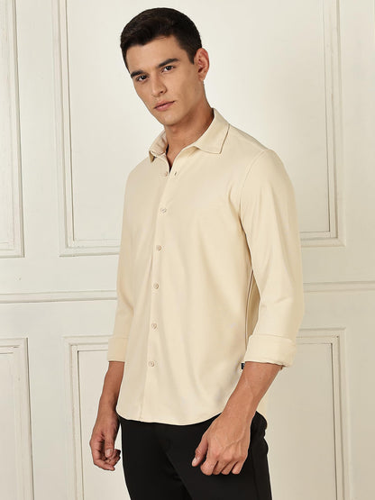 Thomas Scott Mens | Premium | Spread Collar | Slim Fit | Long Sleeves | 4 Way Stretch | Coolmax | Knitted | Casual | Shirts for