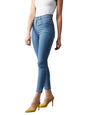 Dolce Crudo Womens Solid Skinny High Rise Clean Look Cropped Fringe Detailing Solid Stretchable Denim Jeans (DOSS19DEN08-27-115