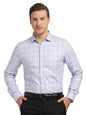 Turtle Men 100% Cotton Slim Fit Light Blue Checkered Formal Shirt