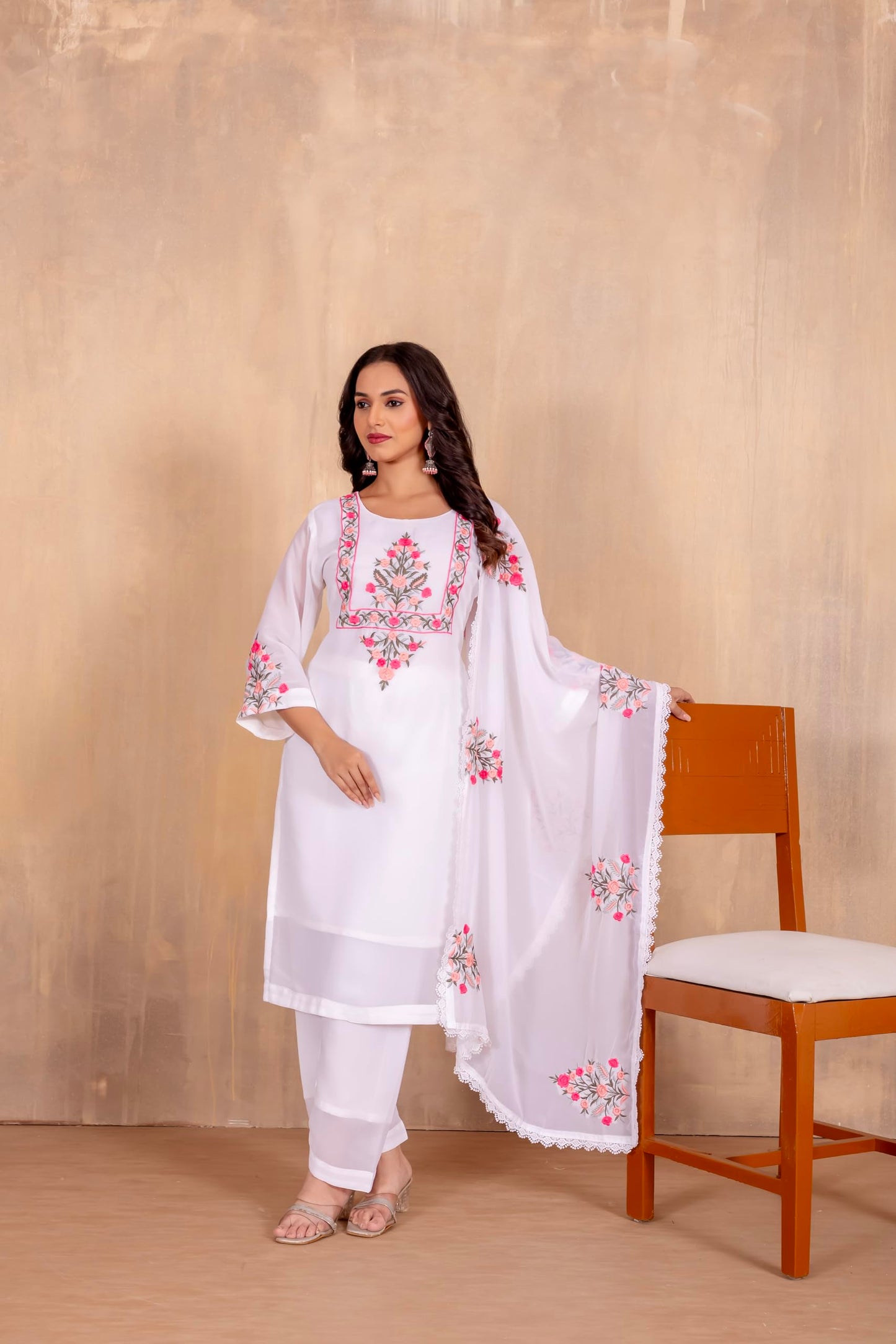 Fashion Basket Georgette Printed Kurta Set with Duptta for Women