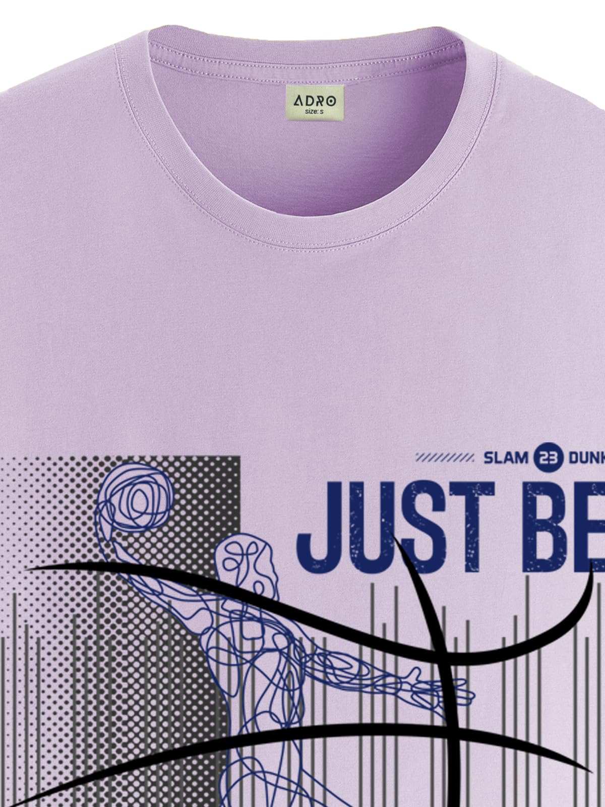 ADRO Men's Graphic Printed 100% Cotton T-Shirt - Regular Fit, Printed T-Shirts for Men (RN24-BCL-PU_Purple)