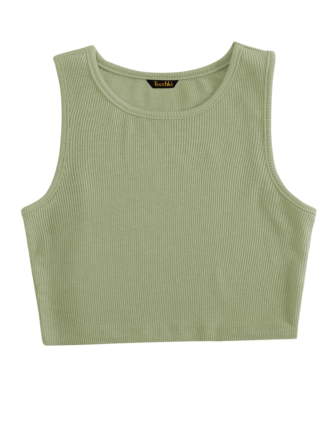 Toochki Tops for Woman | Spandex Top | Crop | Short | Western | for Jeans | Sleeveless | Stretchable | Mint Green