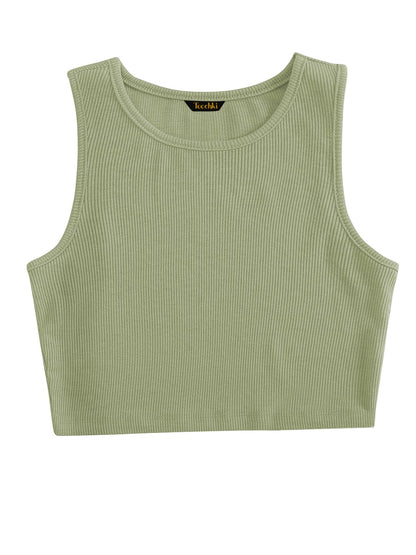 Toochki Tops for Woman | Spandex Top | Crop | Short | Western | for Jeans | Sleeveless | Stretchable | Mint Green