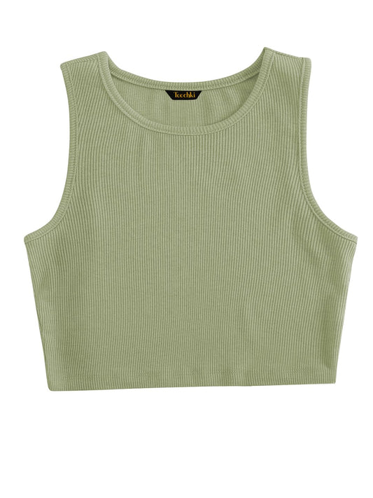 Toochki Tops for Woman | Spandex Top | Crop | Short | Western | for Jeans | Sleeveless | Stretchable | Mint Green