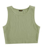 Toochki Tops for Woman | Spandex Top | Crop | Short | Western | for Jeans | Sleeveless | Stretchable | Mint Green