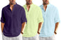 Zartha Combo Of Men Solid Cotton Blend Straight Kurta Shirt Pack Of 3