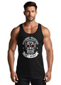 Peppyzone Mens Printed Athletic Fit Vest (TT-Gym-118_Black