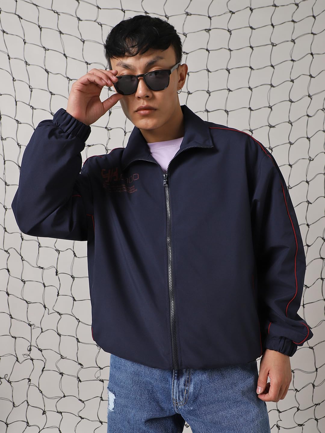 Hubberholme Men Polyester Printed Oversized Fit Collar Full Sleeves Jackets 7