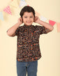 Fabindia Black Cotton Kalamkari Printed Short Kurta