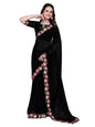 Suketa WomenS Soft Georgette Saree With Floral Printed Border Unstitched Blouse Piece Solid Pattern | Saree For Woman Daily Wear